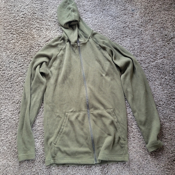 Men’s Under Armour Green Zip-up Hoodie Waffle 5.0 Hoodie Sweatshirt Jacket Small - Picture 1 of 7